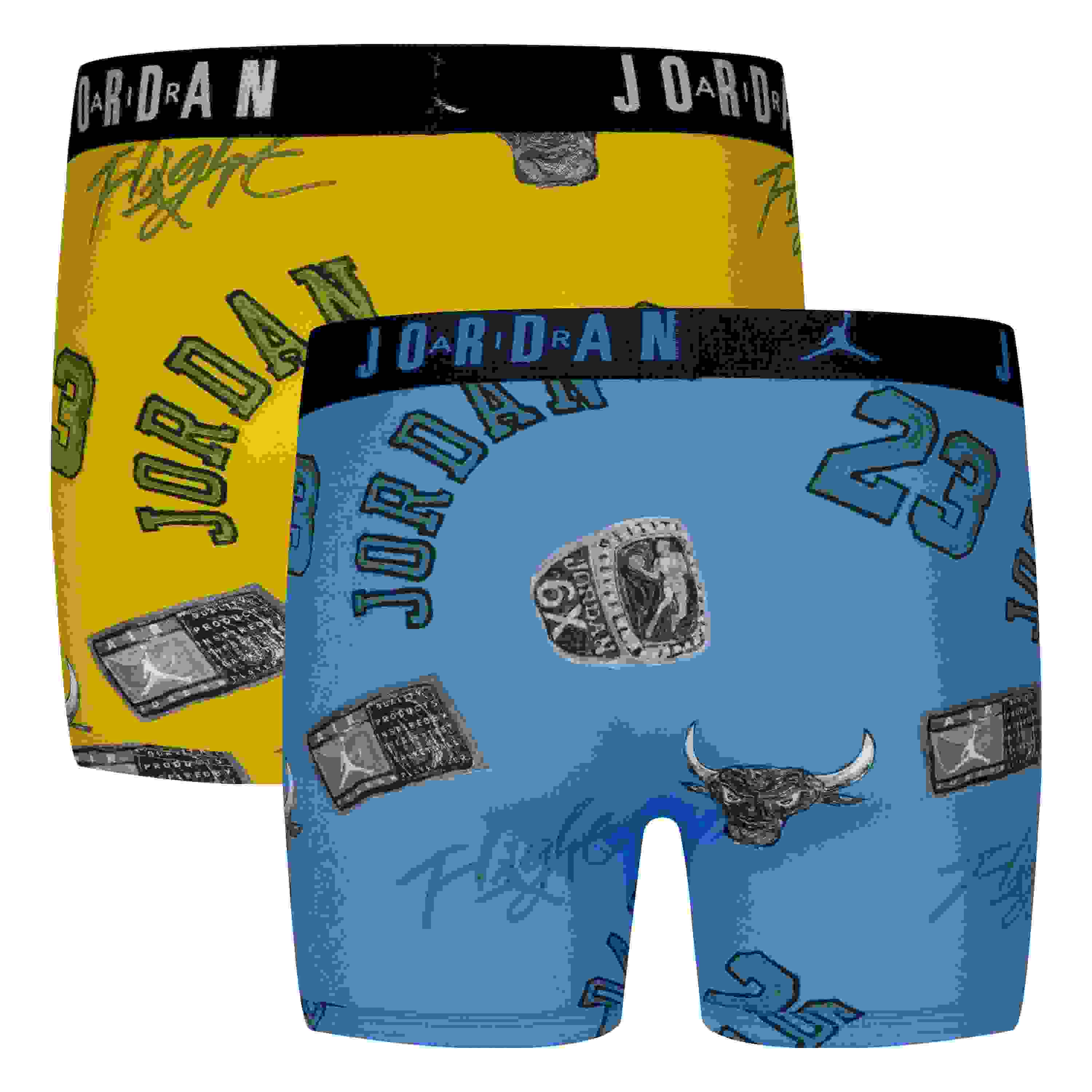 Jordan 2-Pack Printed Big Kids' Blue/Yellow Boxer Briefs